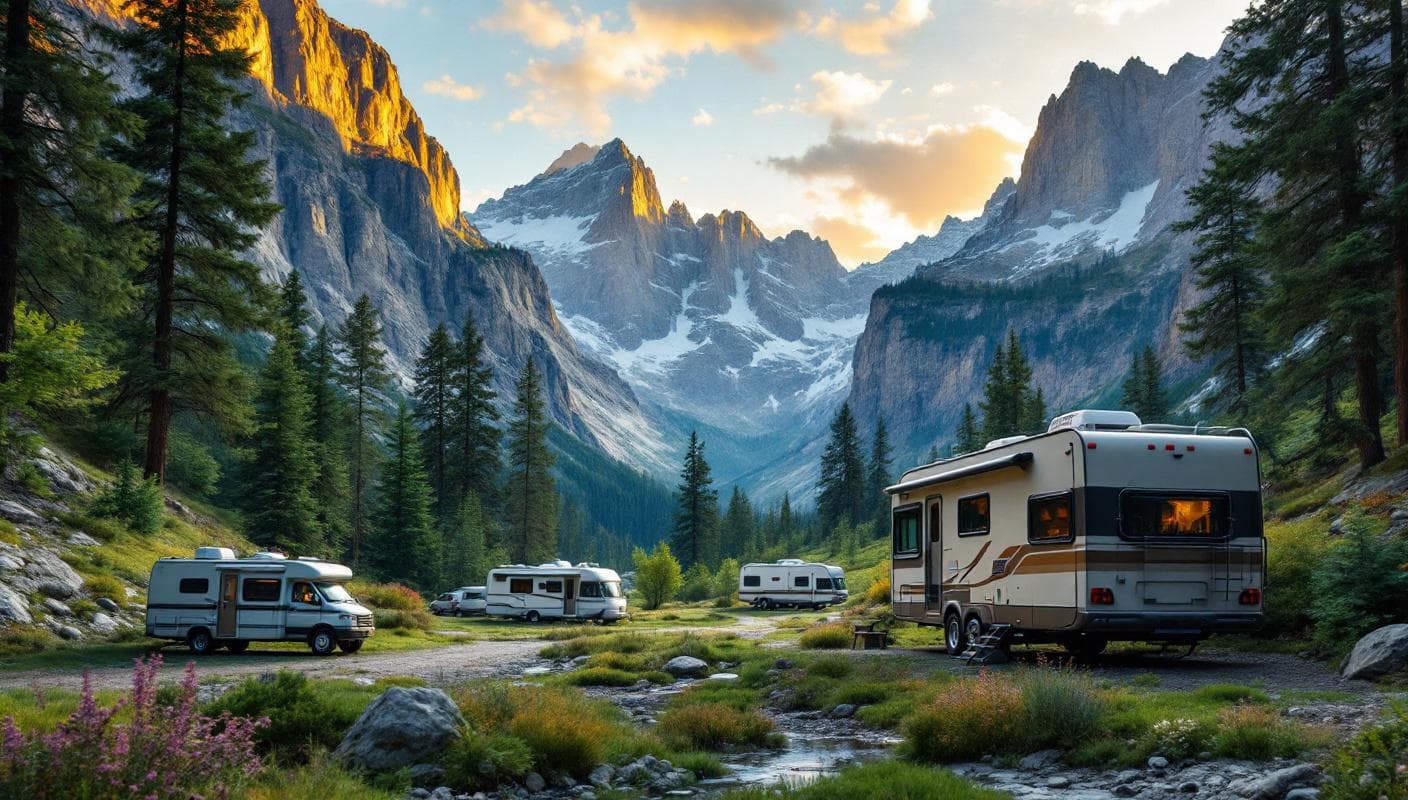 Camper in den Bergen